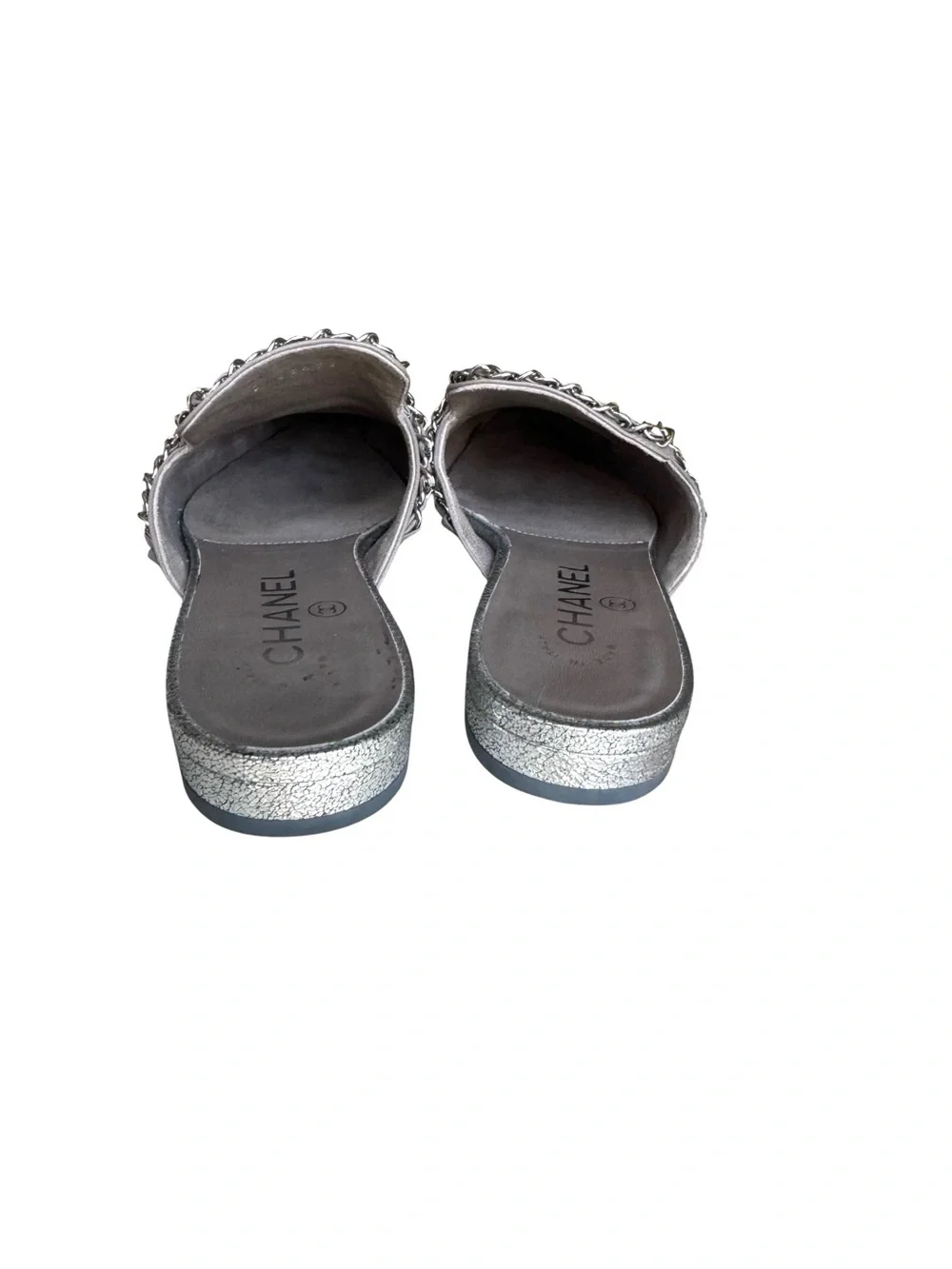 CHANEL Interlocking CC Logo Mules Flats Loafers